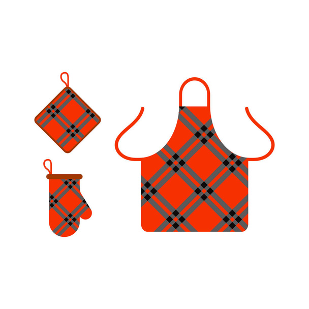 Kitchen apron and potholder vector illustration. - Vector, Image