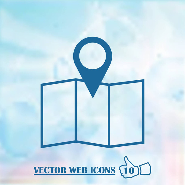 Lichte wereldkaart met aanwijzer merken communicatieconcept - Vector, afbeelding