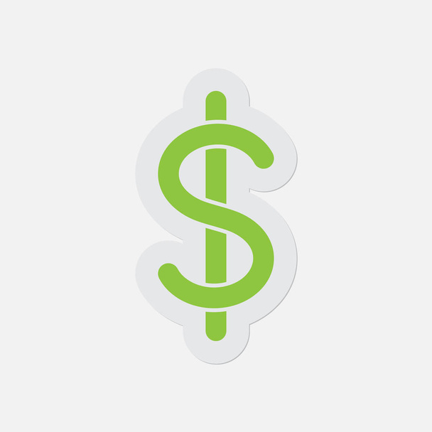シンプルな緑色のアイコン - ドル通貨記号 - ベクター画像