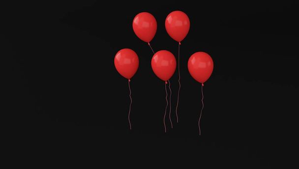 many ballons red 3d - Фото, изображение