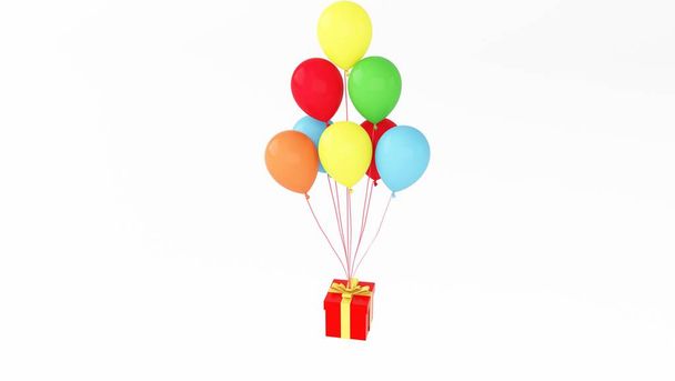 prezent z wielu balonów - Zdjęcie, obraz