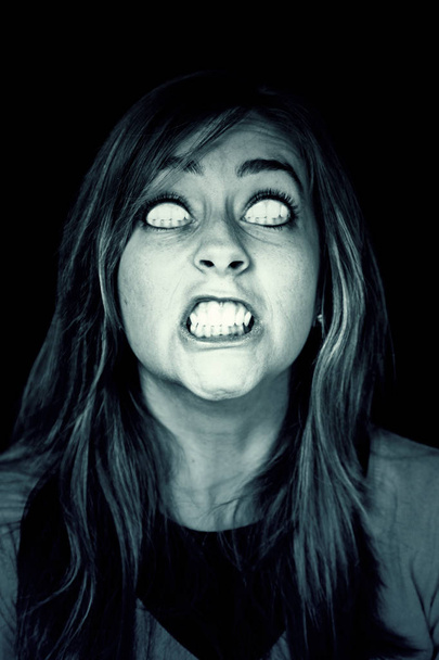 Crazy woman paranoid - Φωτογραφία, εικόνα