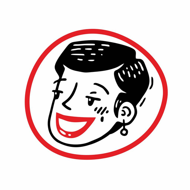красивая девушка улыбается логотип лица
 - Вектор,изображение