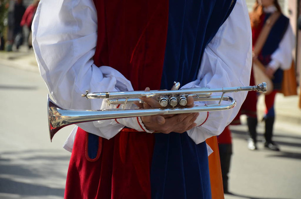  Drummers en trompettisten van Oristano - Sardinië - Foto, afbeelding