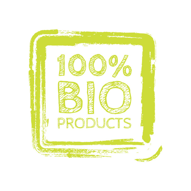 グランジ バイオ 100 ％ 天然ゴム印、ベクトル イラスト - ベクター画像