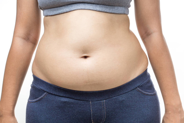 nadwagę kobieta z tłuszczu z brzucha - Zdjęcie, obraz