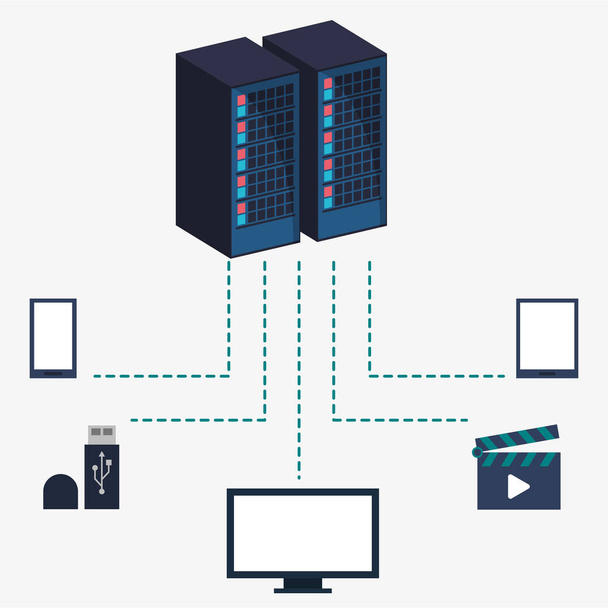 información de almacenamiento del equipo del servidor del centro de datos
 - Vector, Imagen