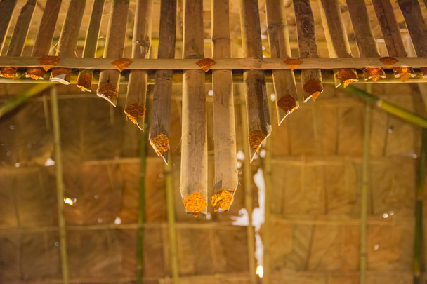 koti bambu ja kuivat lehdet katto thai
 - Valokuva, kuva