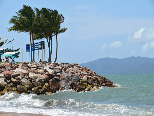 Australia. Queensland. Great Barrier Reef. The beach of Townswille in afternoon with strong wind. - Fotó, kép
