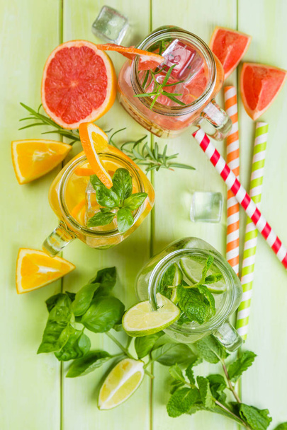 Selection of infused water for detox - Photo, image