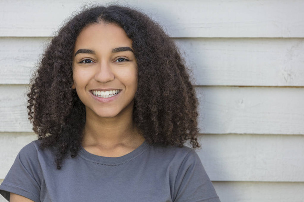Beautiful Mixed Race African American Girl Teenager - Photo, Image