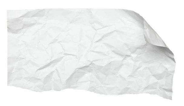 witte verfrommeld papier met gekrulde rand - Fotoğraf, Görsel