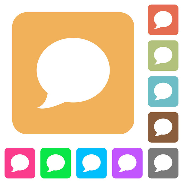 Blog comment bubble rounded square flat icons - Vector, Image