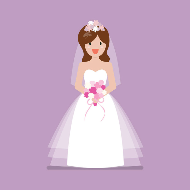 Девушка в свадебном платье
 - Вектор,изображение