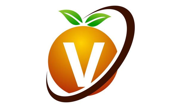 Orange Fruit Letter V - Vector, Image