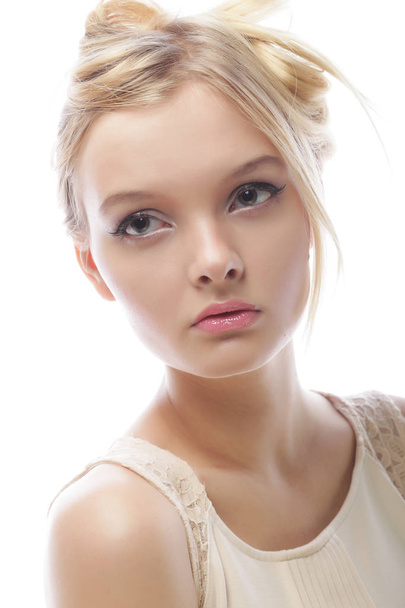 Photo of young beautiful woman with blond hair - Zdjęcie, obraz