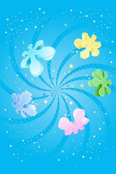 Colorful Snowflake Background - Διάνυσμα, εικόνα