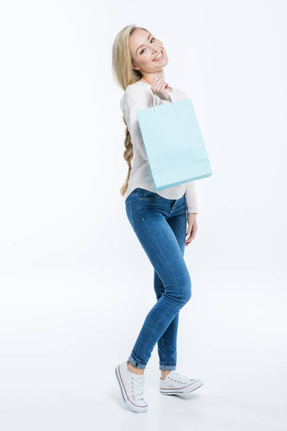 Žena s nákupní taškou - Fotografie, Obrázek