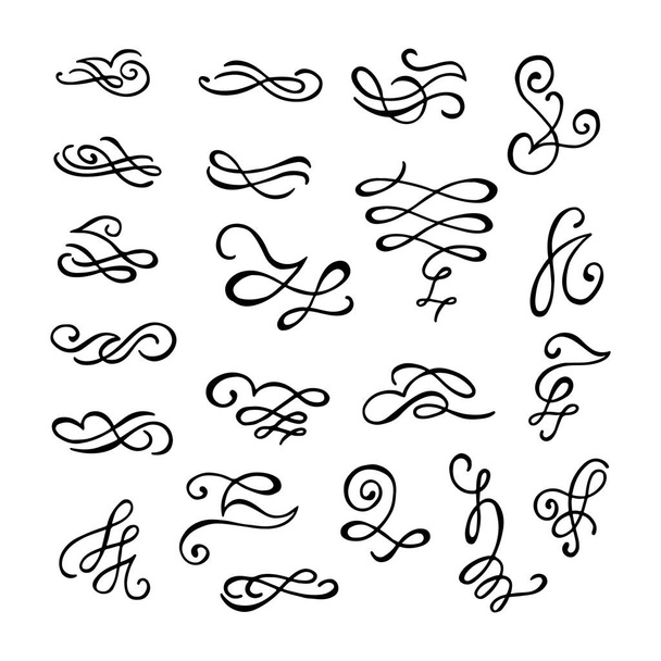 Набір ручних намальованих каліграфічних елементів дизайну
. - Вектор, зображення