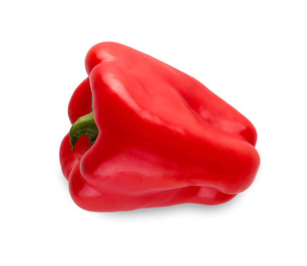 One ripe fresh red pepper isolated on white background - Photo, Image