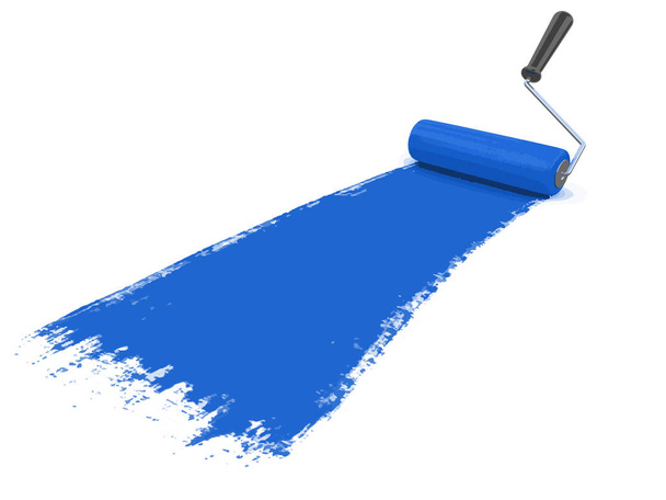 Paint roller. Image with clipping path - Vektör, Görsel