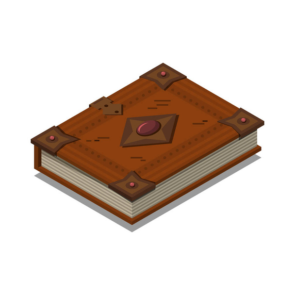 Old book or tutorial. Isometric flat vector. - Vector, Image