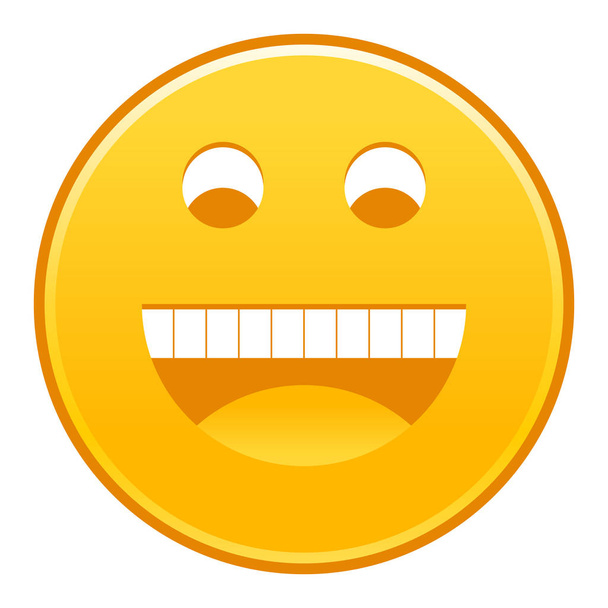 Žlutá usmívající se tvář veselý smajlík šťastný emotikonu - Vektor, obrázek