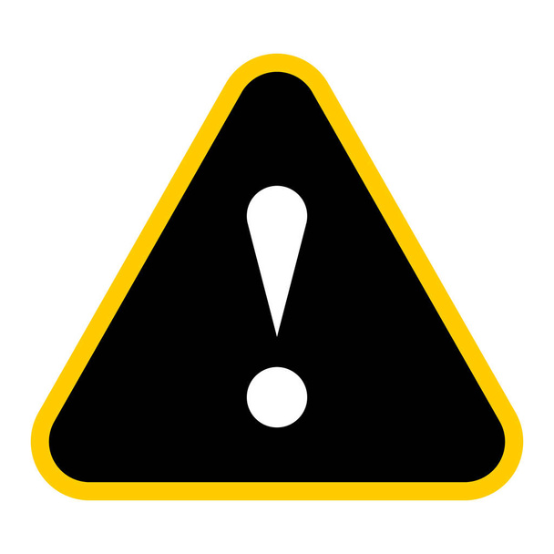 Black triangle exclamation mark icon warning sign attention butt - Vector, Image