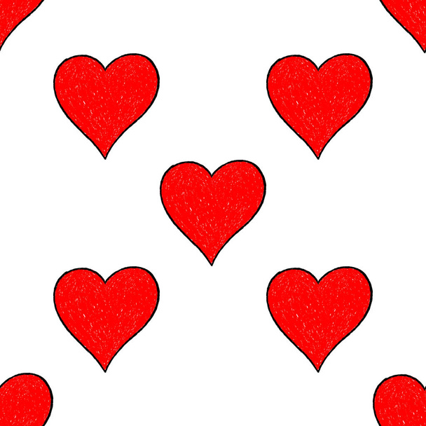 Saumaton kuvio punainen sydän
 - Vektori, kuva