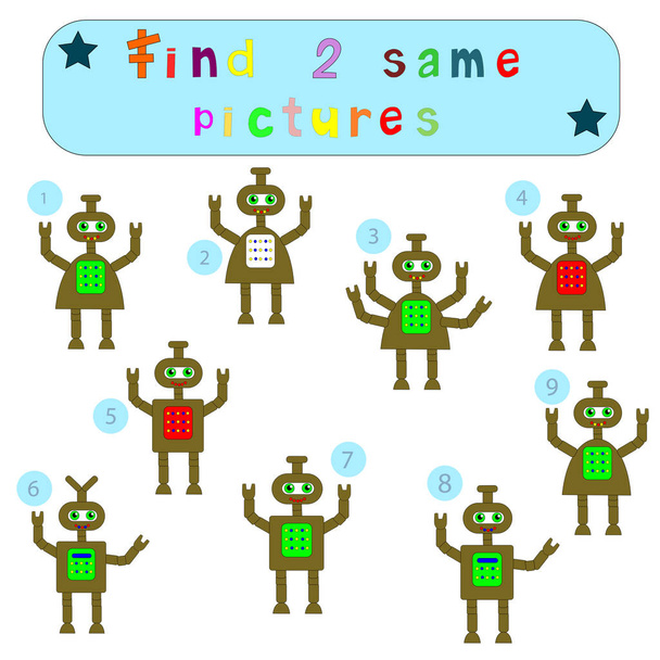 Logika děti rozvíjí vzdělávací hra "najít 2 stejné obrázky - Fotografie, Obrázek