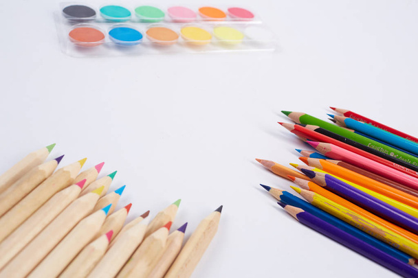 colored pencils and watercolor - Фото, зображення