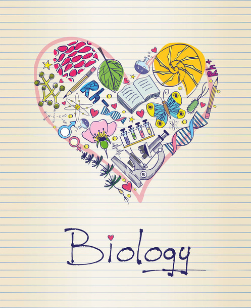 биология в форме сердца
 - Вектор,изображение