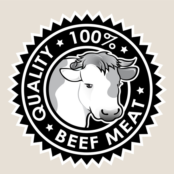Calidad de la carne de res 100% Sello
 - Vector, imagen