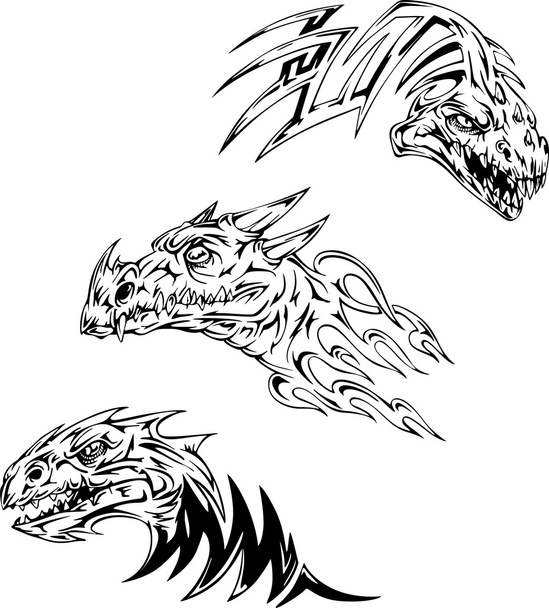 Dinosaur tattoos - Vector, Image
