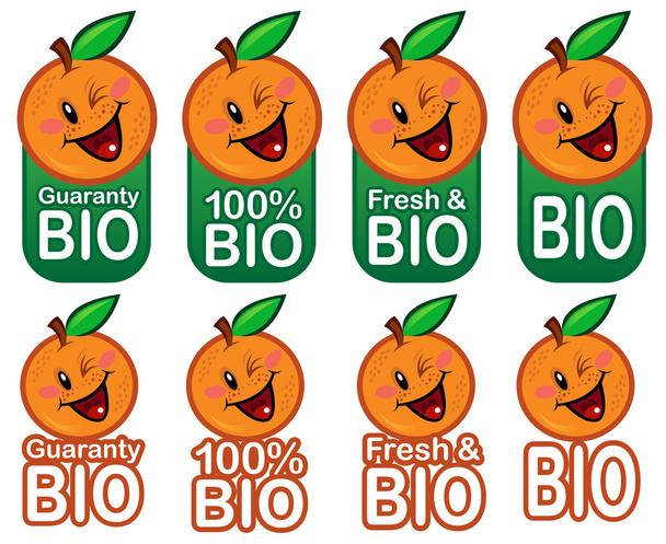 Boldog Bio narancs pecsét a vektorok - Vektor, kép