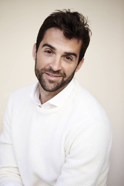 Handsome man in white sweater  - Photo, Image