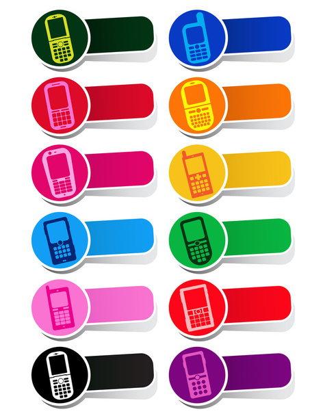 Telefon komórkowy ikony / etykiety - Wektor, obraz