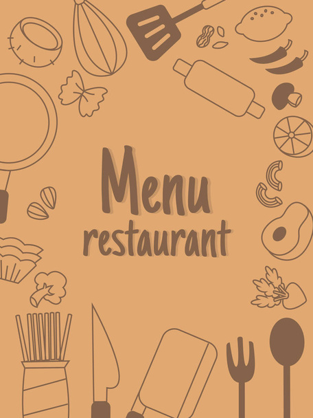 Menü Restaurant mit Liniensymbol. - Vektor, Bild