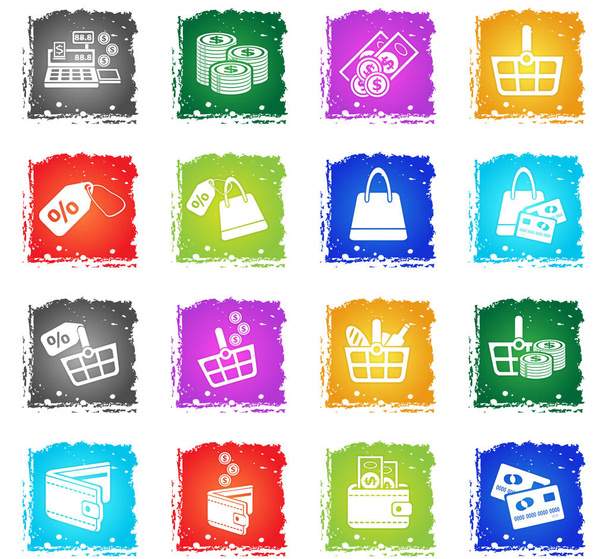 marketing and e-commerce icon set - Vector, Image