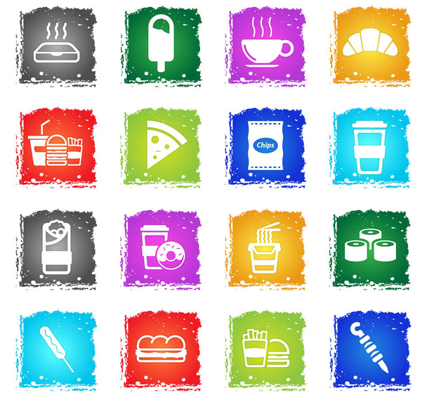 Fast food simply icons - Vector, afbeelding