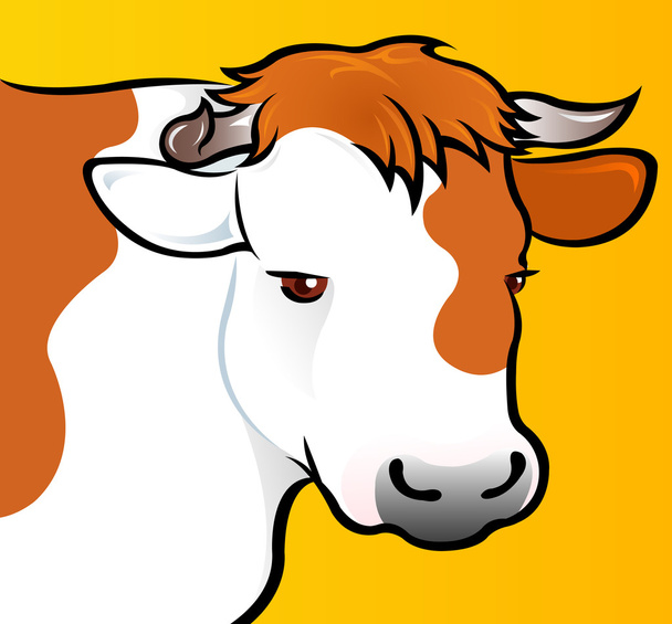 illustrazione della testa di vacca - Vettoriali, immagini