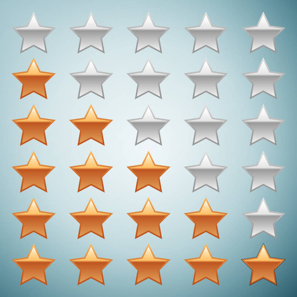 Ratings Stars on grey background. Vector Illustration - Vector, afbeelding