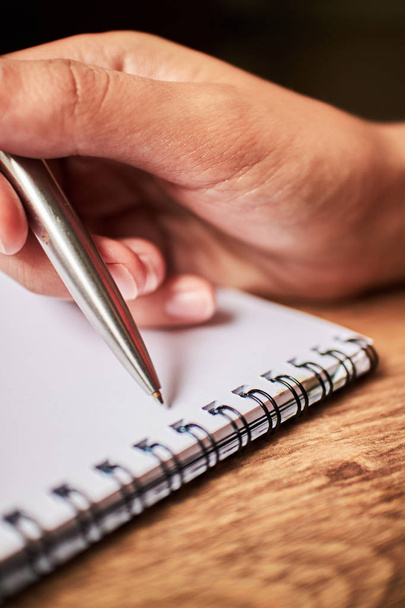write with a pen in a notebook  - Φωτογραφία, εικόνα