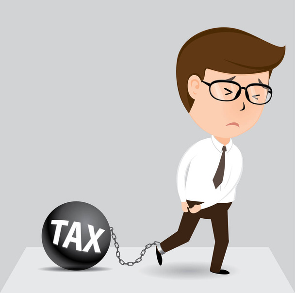Бизнесмен и налоги, Векторная иллюстрация
 - Вектор,изображение