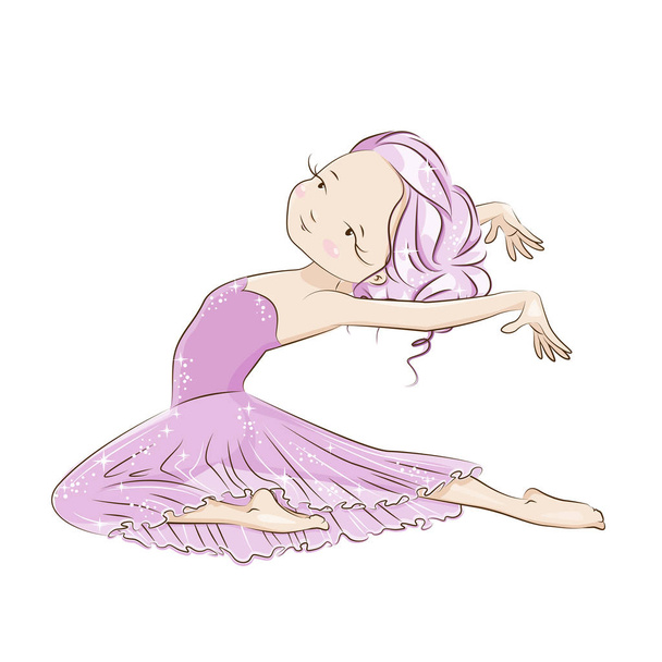 Ballerina, vector geïsoleerd op wit. - Vector, afbeelding