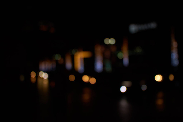 blurred night city lights Dubai - Fotoğraf, Görsel