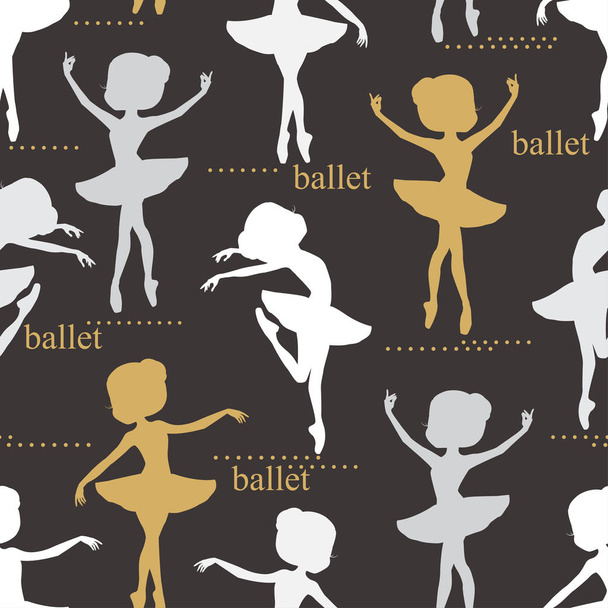 Seamless pattern of ballerinas. - Vector, Image