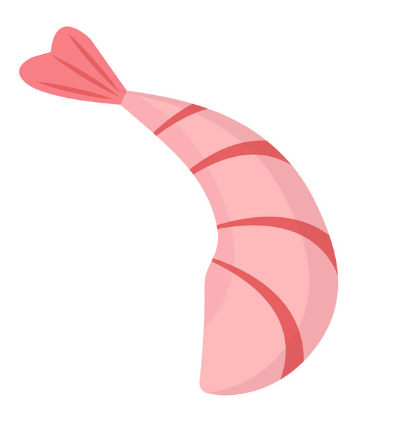Shrimp icon flat style. Prawn isolated on white background. Vector illustration, clip art. - Vettoriali, immagini