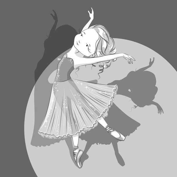 Retro-Illustration der Ballerina. - Vektor, Bild