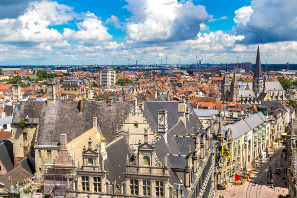 Panoramic aerial view of Gent  - Photo, image